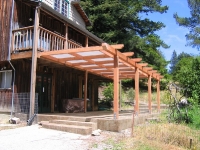 Redwood Pergola with Shade Cloth 