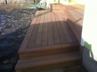 Redwood entryway deck