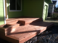 Redwood entryway deck