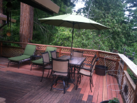 Redwood deck extension