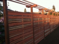 Horizontal Style Privacy Fence with Trellis